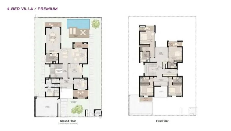 Grand Polo Club and Resort by Emaar 4 Bedroom Villa Floor Plan